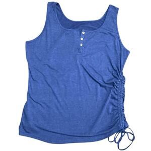 Unbranded Women's Blue Sleeveless Side Cinched Tank Top Size XL EUC